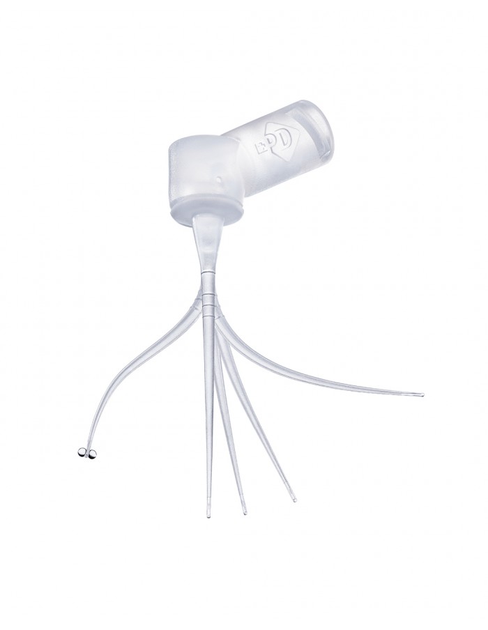 A IrriFlex® possui duas saídas laterais na ponta, posicionadas opostas entre si. A IrriFlex® possui duas saídas laterais na ponta, posicionadas opostas entre si.