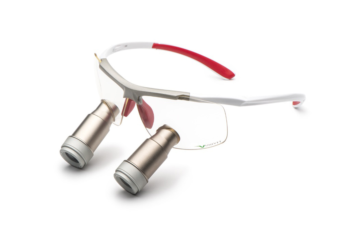 Univet TECHNE - White Red - Prismatic